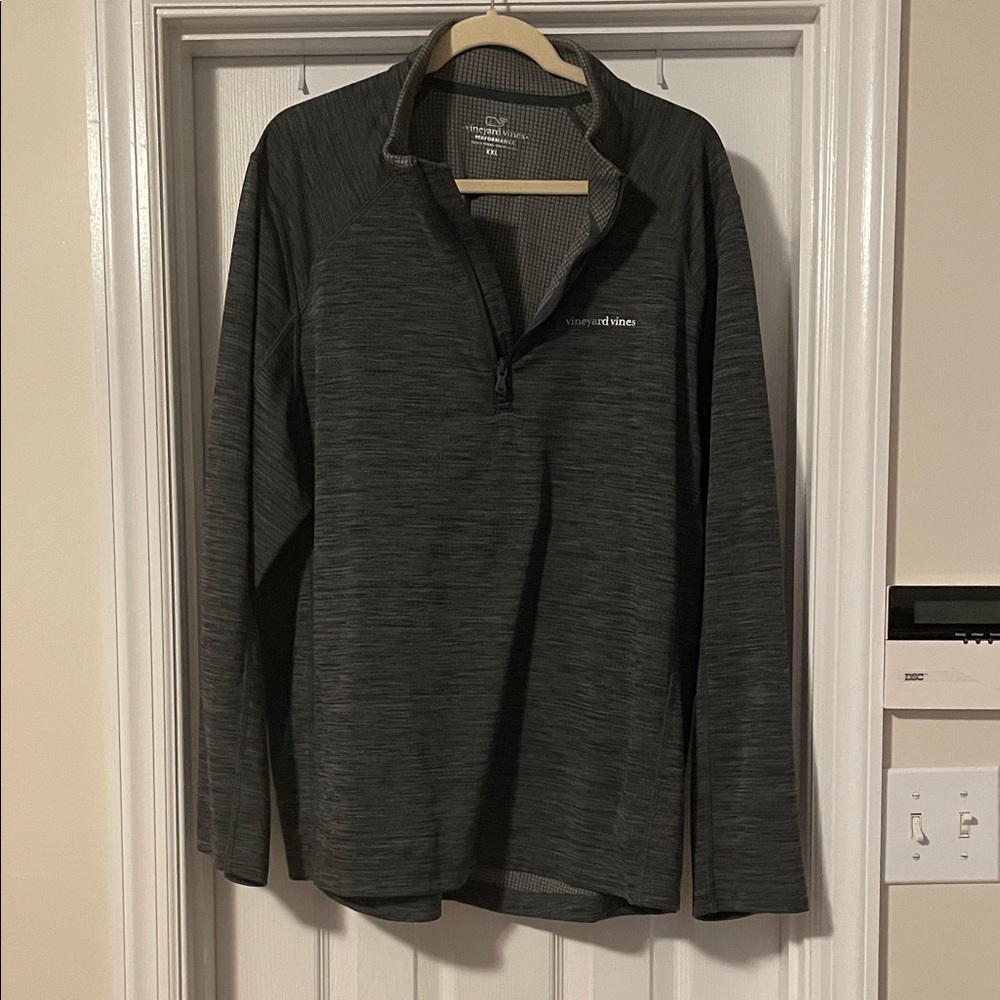 Vineyard Vines Charcoal Quarter-Zip Pullover - Picture 1 of 4